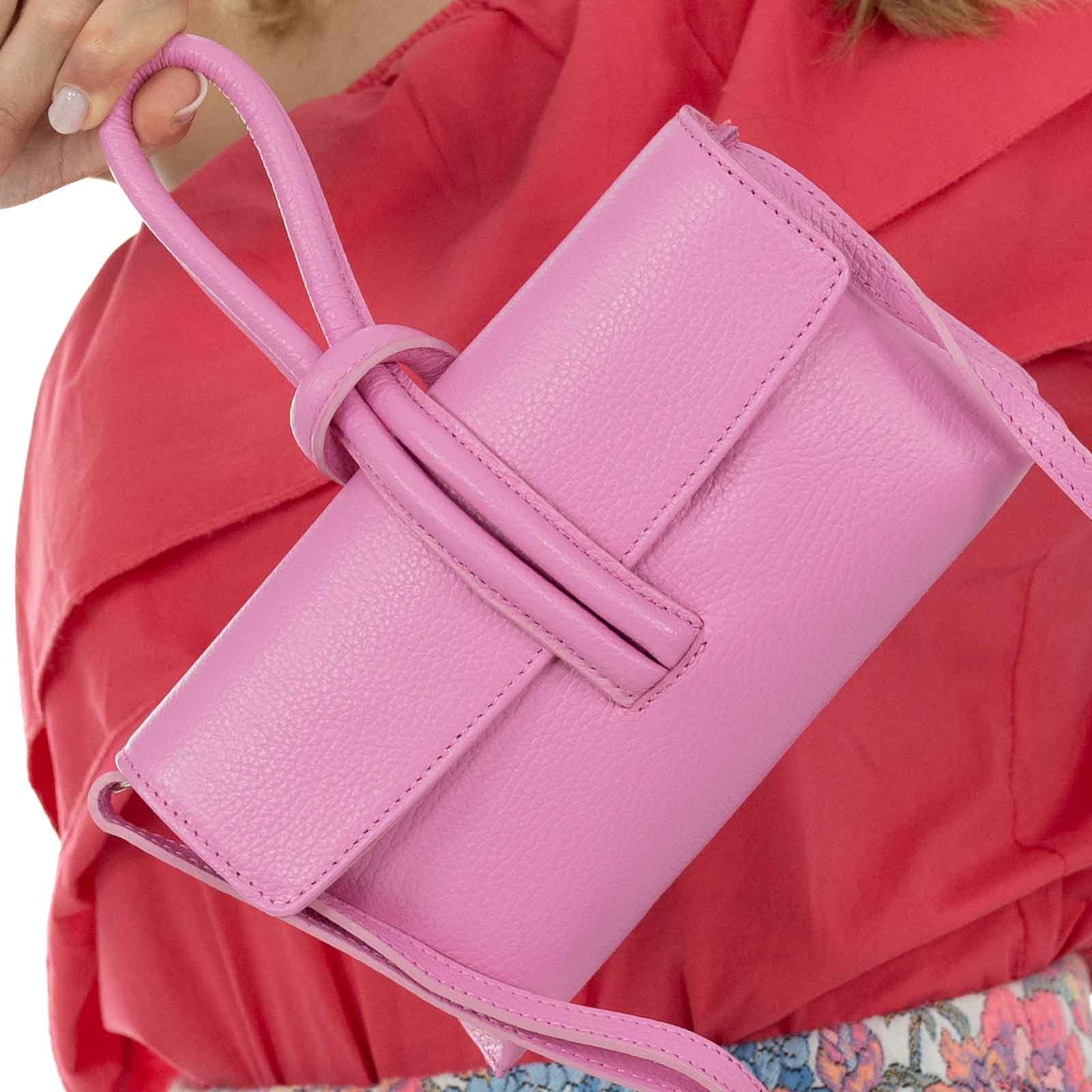 Borsa Pochette A Mano Con Tracolla In Vera Pelle Donna Rindway