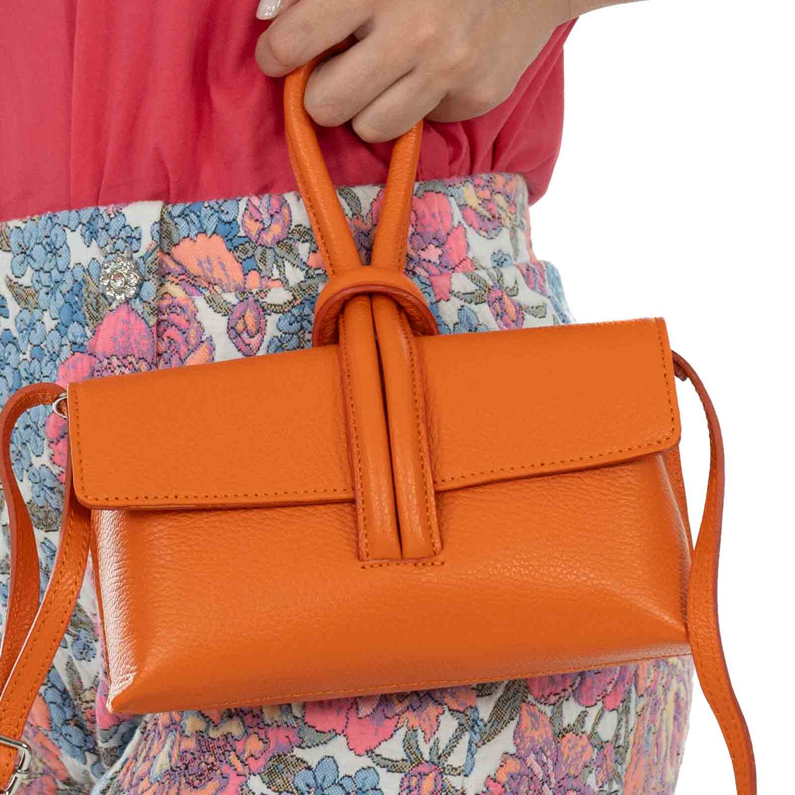 Borsa Pochette A Mano Con Tracolla In Vera Pelle Donna Rindway