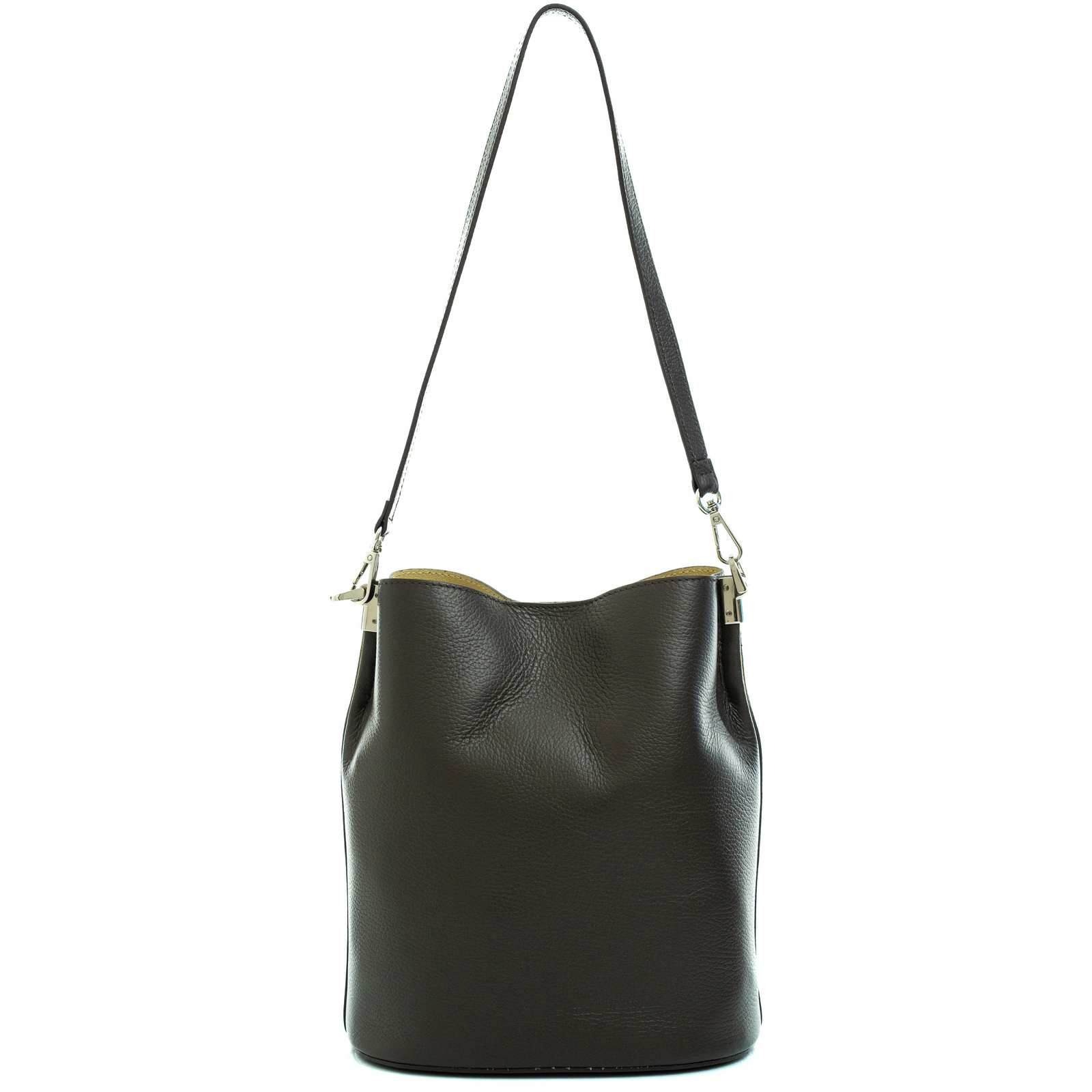 Bucket Bag With Shoulder Strap In Genuine Leather Women Rindway Clip Closure