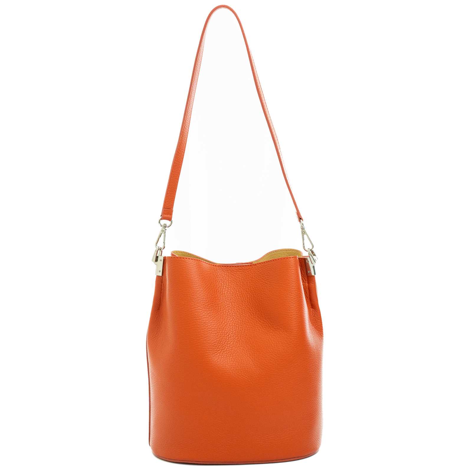 Bucket Bag With Shoulder Strap In Genuine Leather Women Rindway Clip Closure