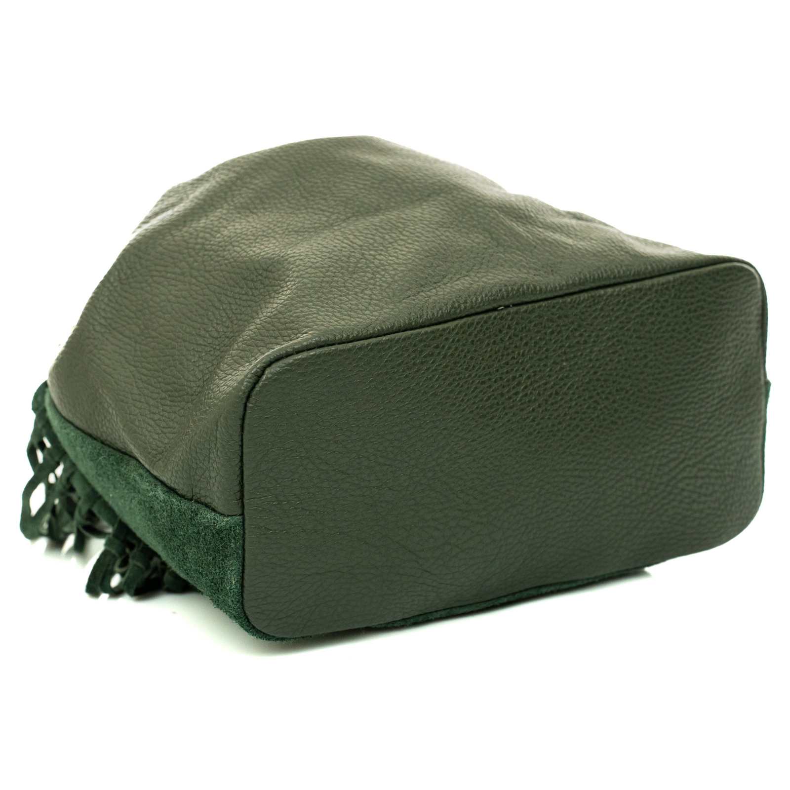 Borsa Secchiello A Tracolla In Vera Pelle Camoscio Donna Con Frange Rindway