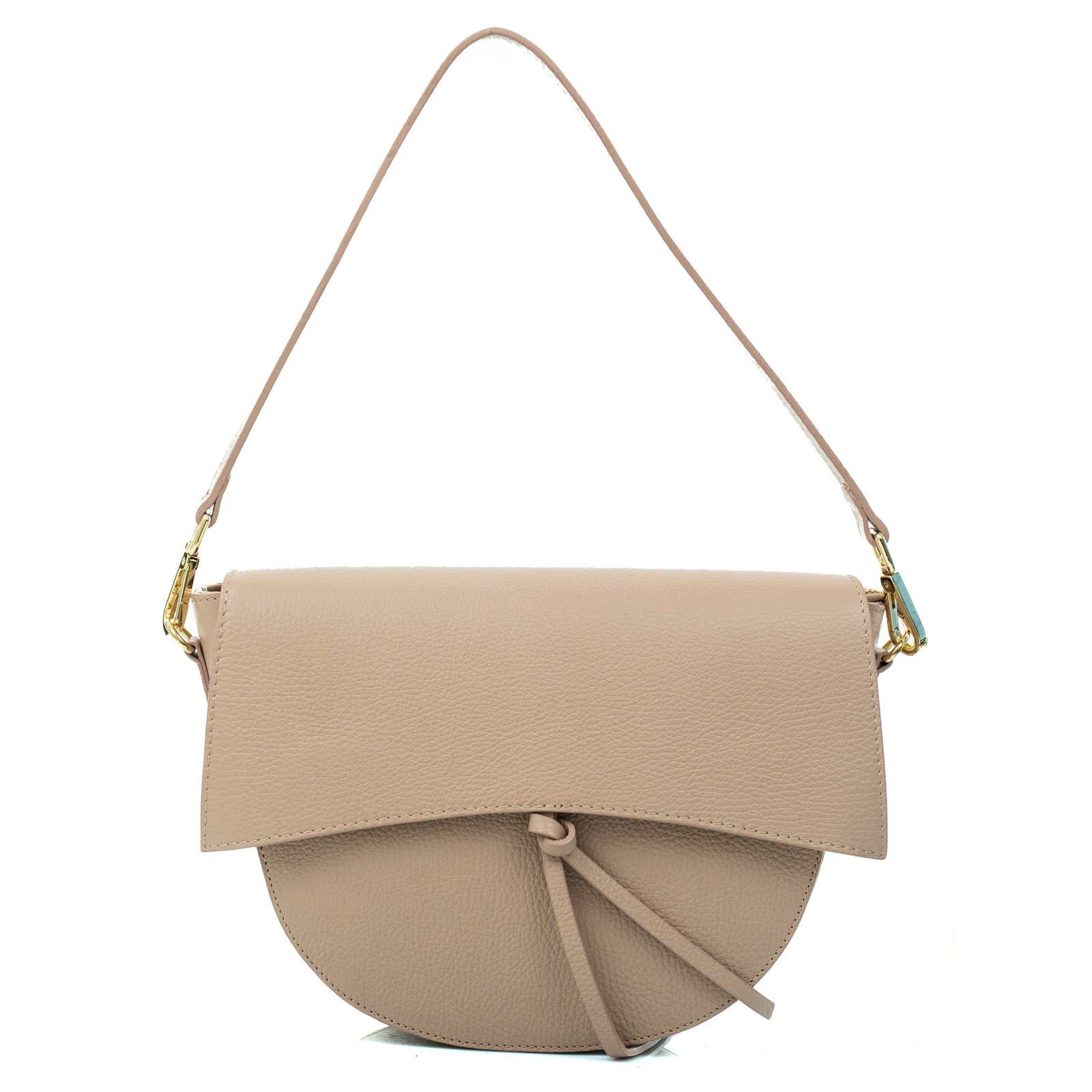 Half Moon Shoulder Bag In Genuine Leather Women With Flap Rindway