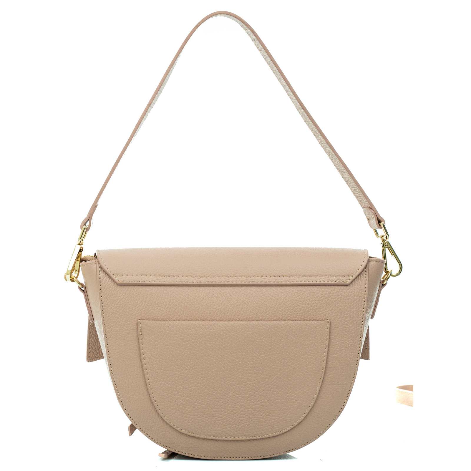 Half Moon Shoulder Bag In Genuine Leather Women With Flap Rindway