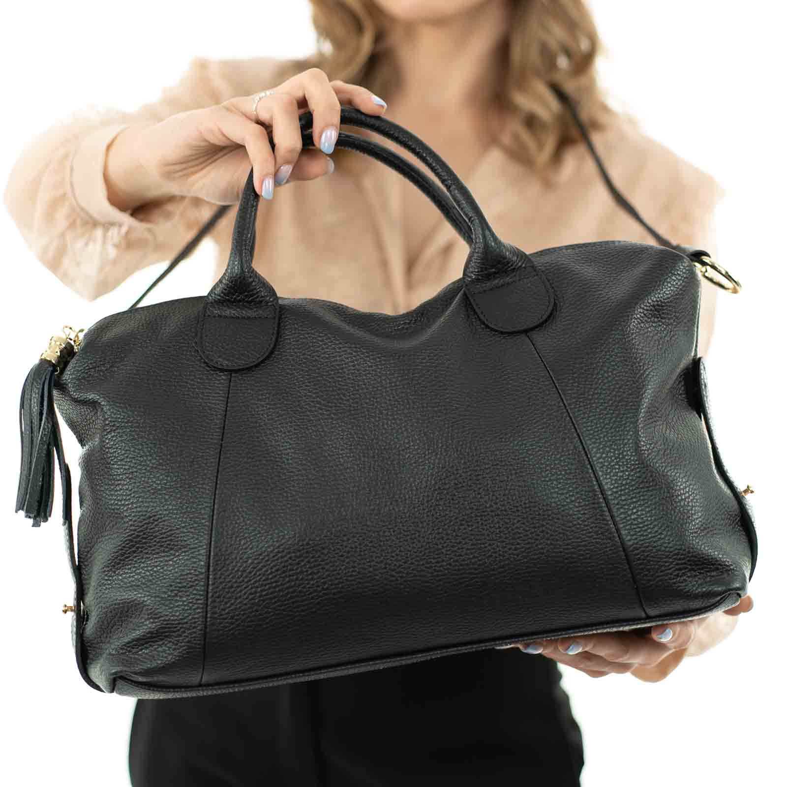 Duffel bag handbag in genuine leather for men and women Rindway