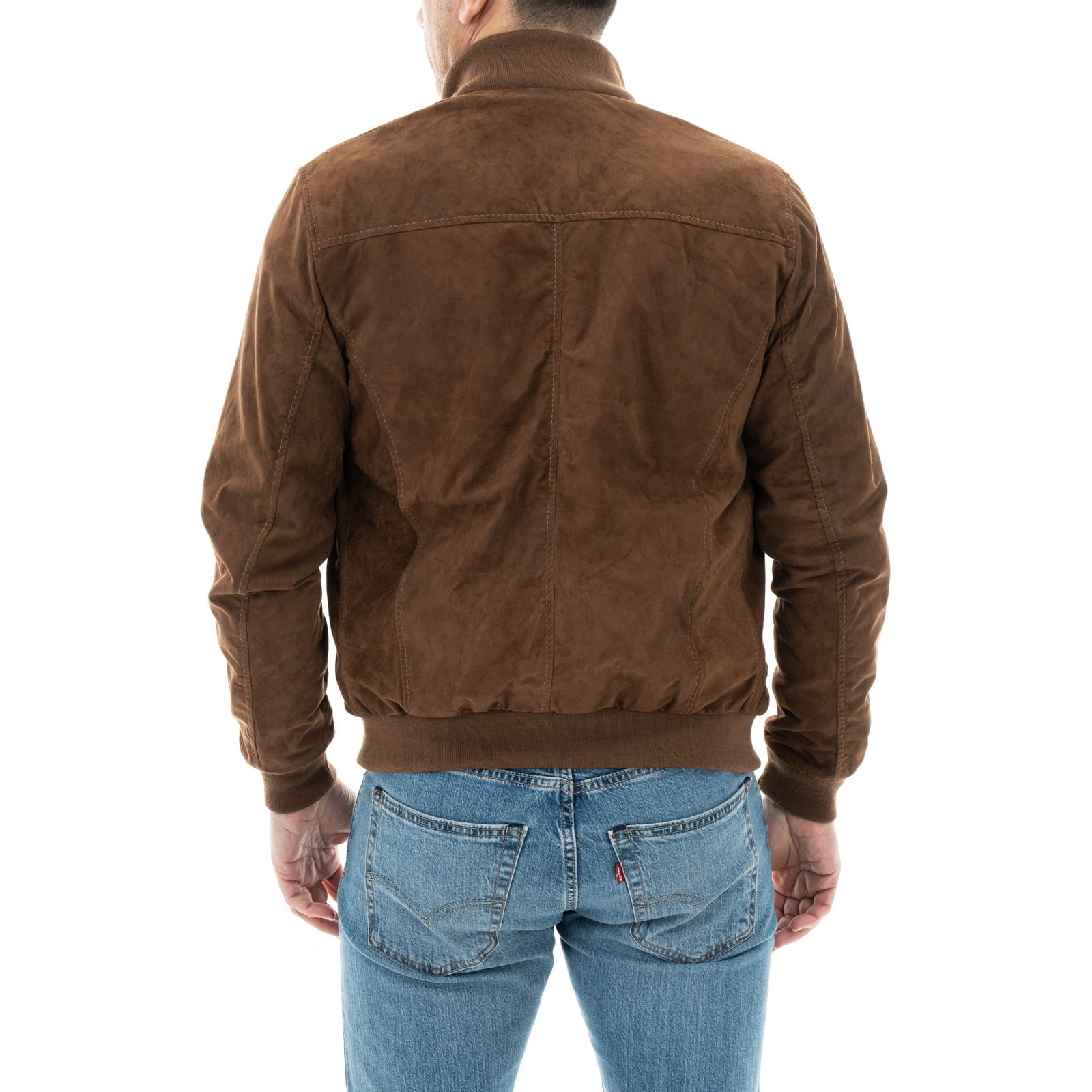 Rindway Slim Men's Genuine Suede Bomber Jacket