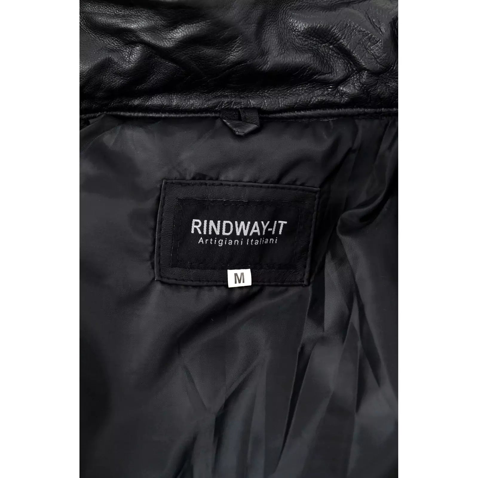 Rindway Men's Genuine Leather Slim Down Jacket with Removable Zipper Hood