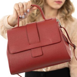 Handbag With Adjustable Shoulder Strap In Genuine Leather Woman Hand Made Cod.ALBA GRANDE Rindway